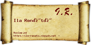 Ila Renátó névjegykártya